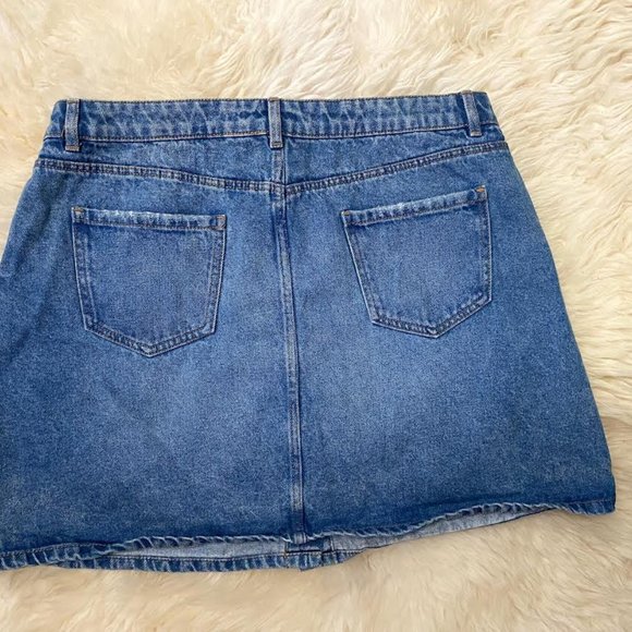 NWOT AUTHENTIC DENIM Women 12 The Denim Button-Front Pencil Skirt - Picture 4 of 5